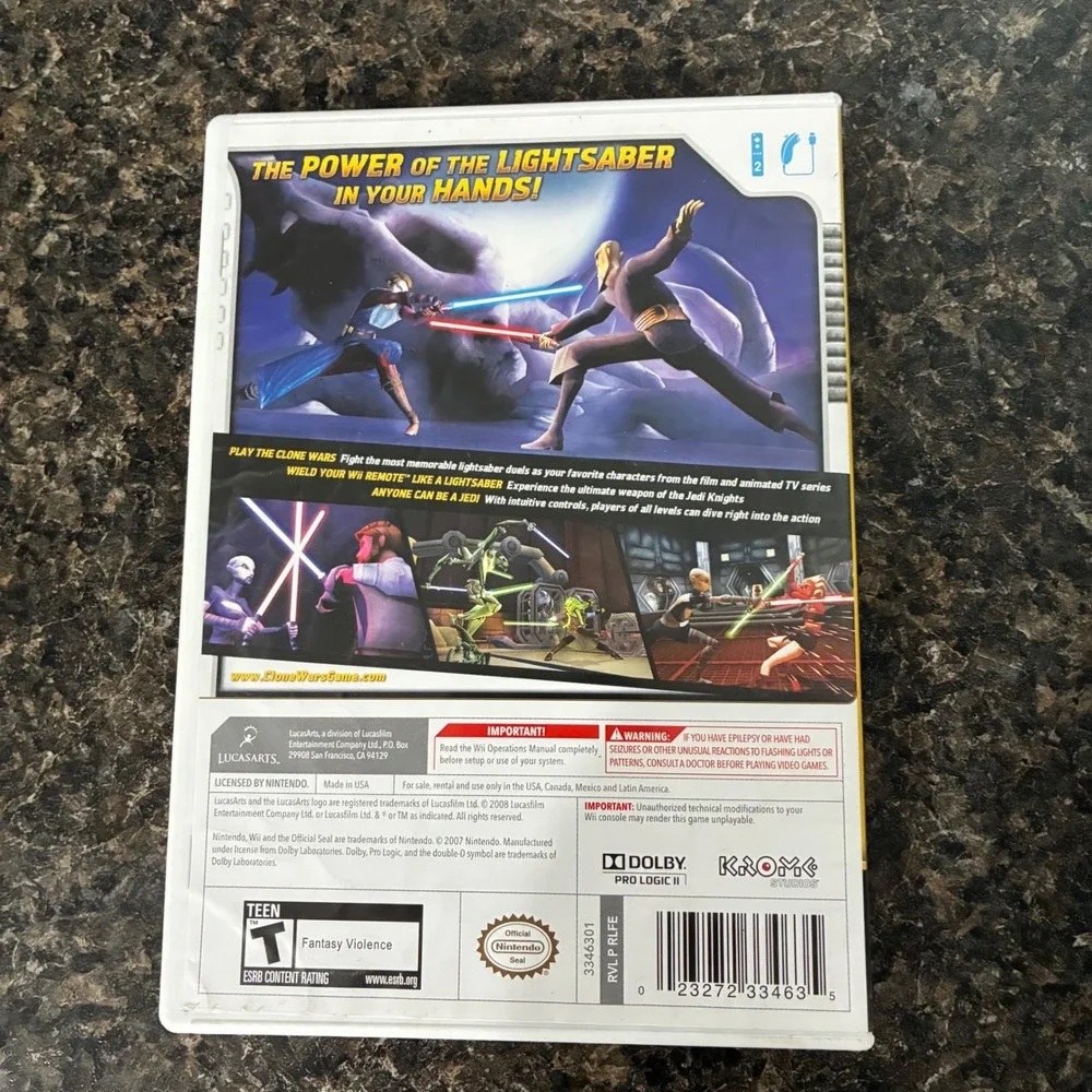 Star Wars The Clone Wars Lightsaber Duels Nintendo Wii LucasArts RVL P RLFE